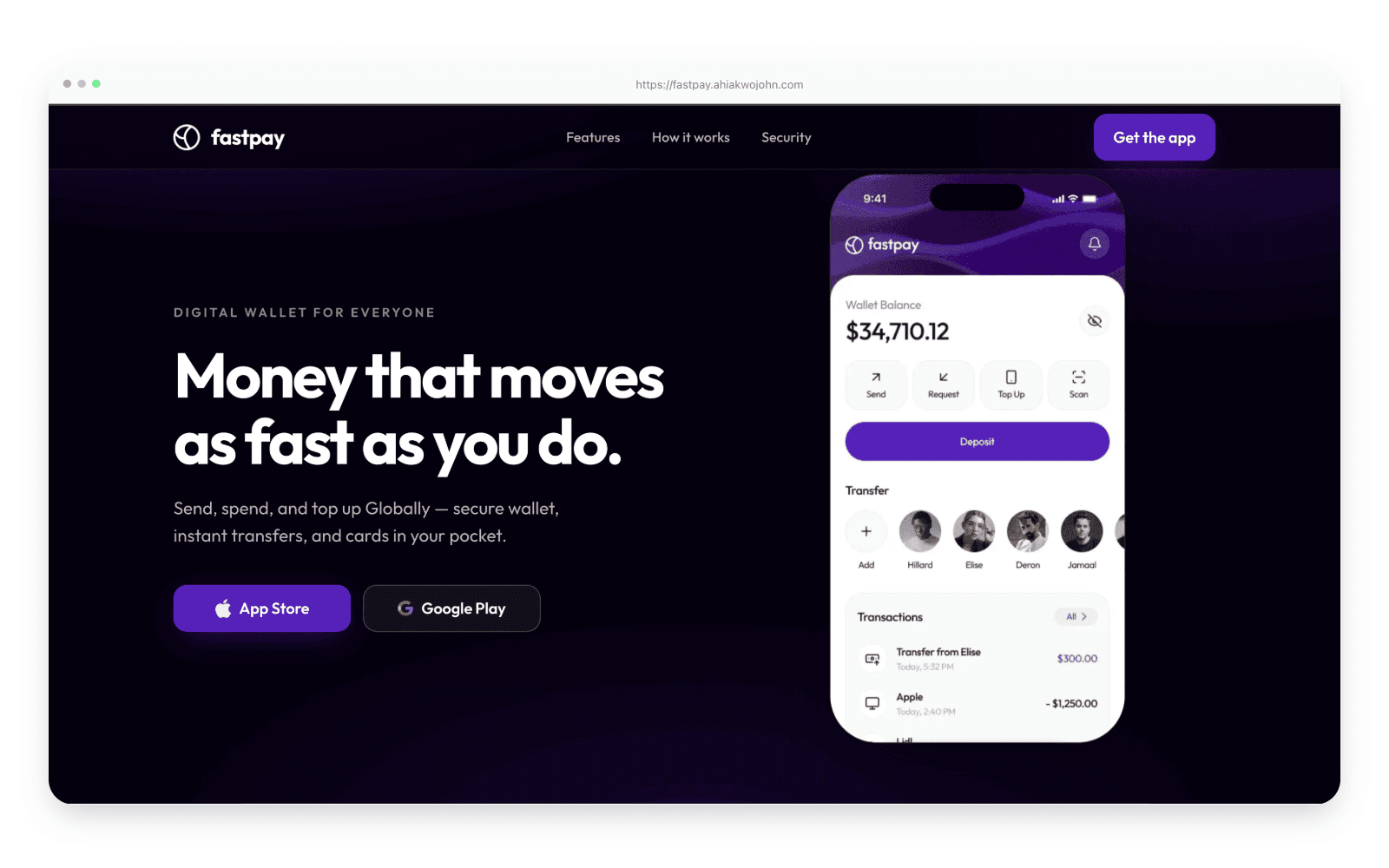 Fastpay — A digital wallet for instant transfers, virtual cards, and bill payments.